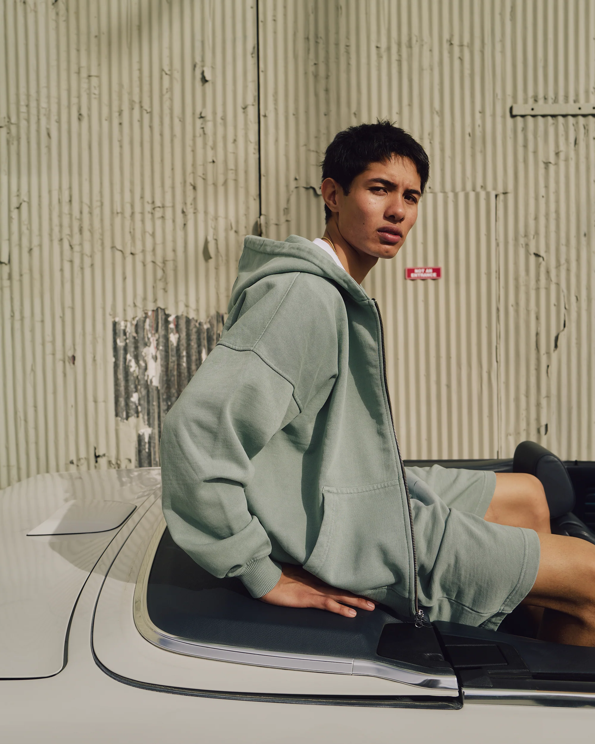 Cotton Shorts - Vintage Sage
