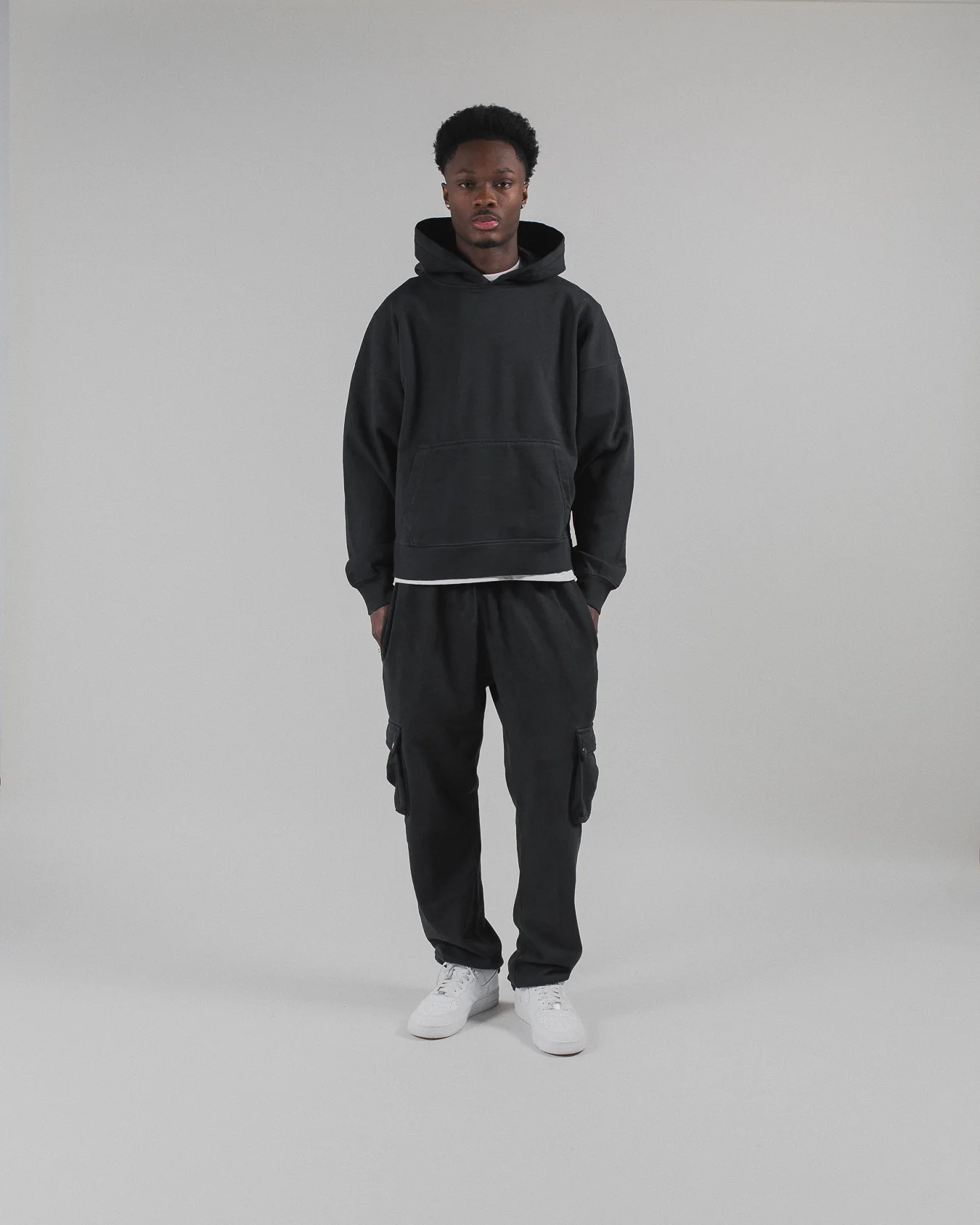 Cropped Hoodie - Vintage Black