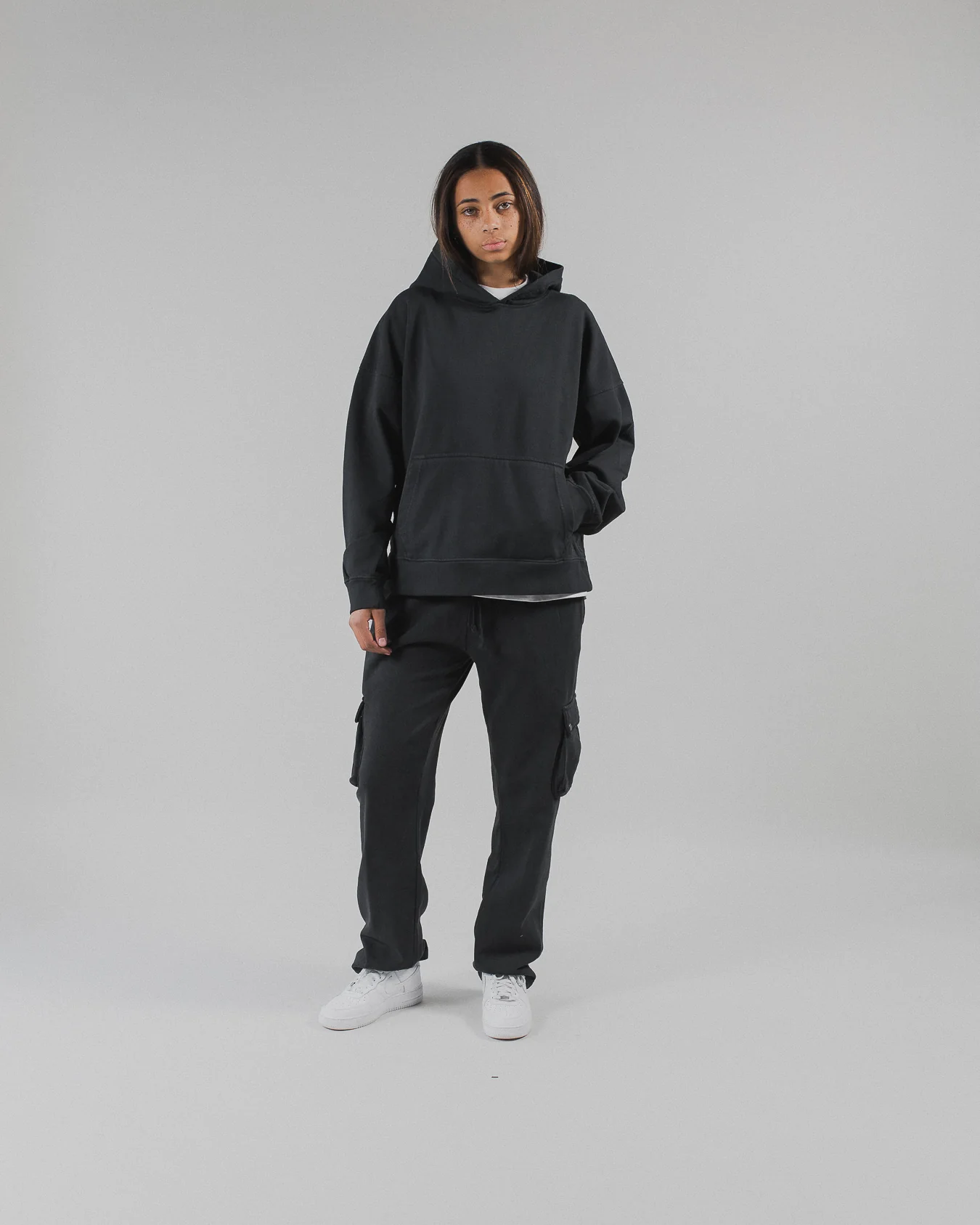 Cropped Hoodie - Vintage Black