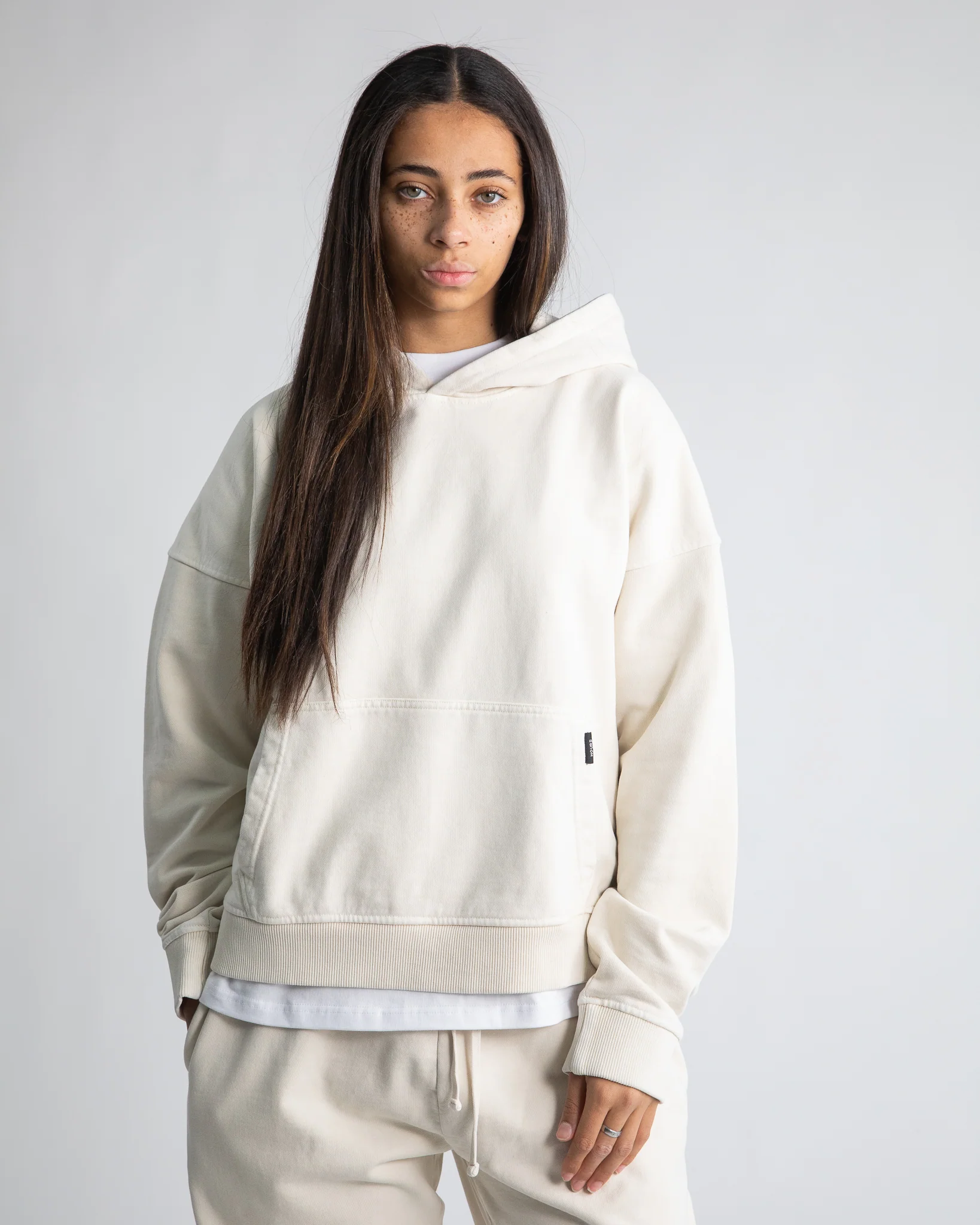 Cropped Hoodie - Vintage Bone