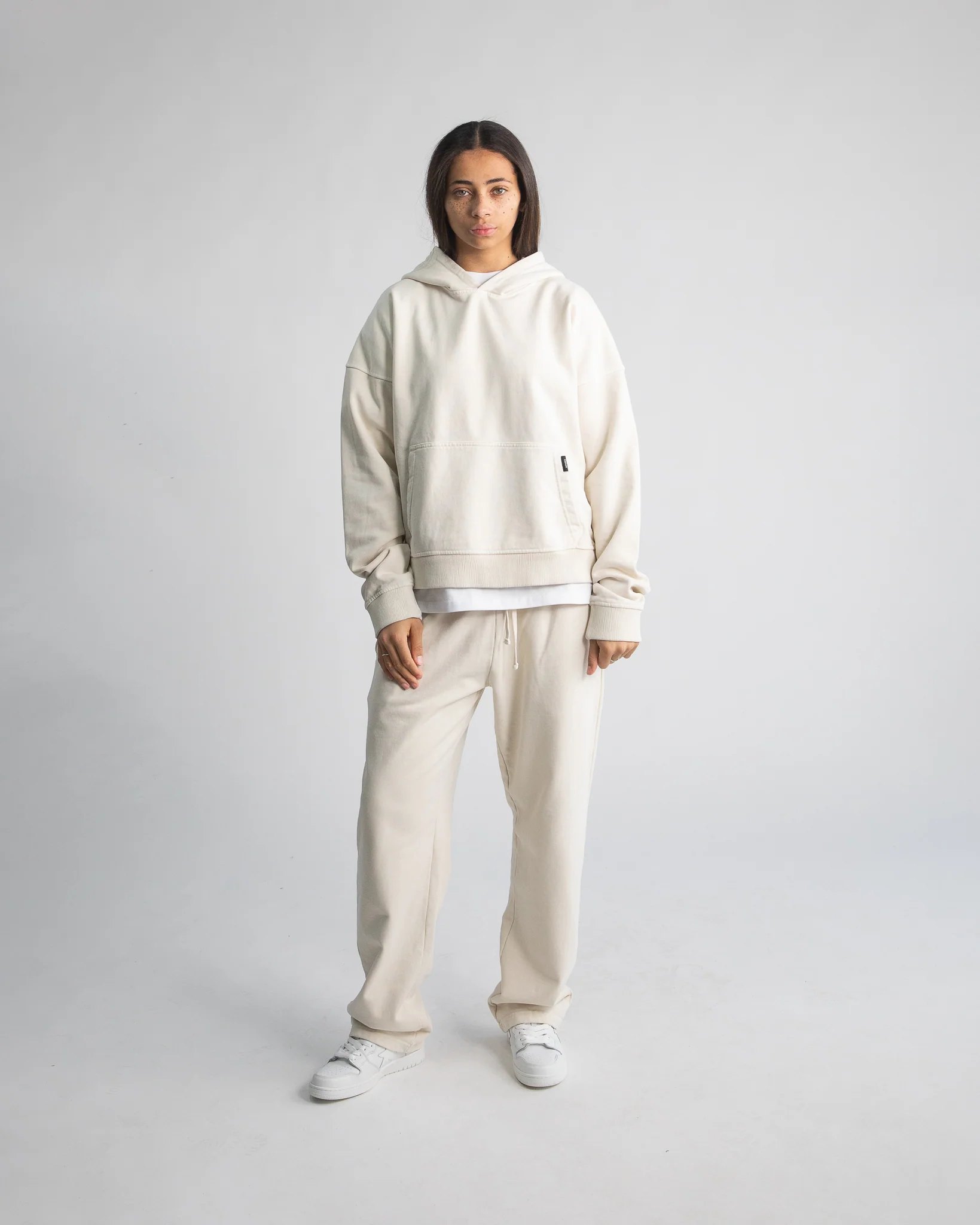 Cropped Hoodie - Vintage Bone