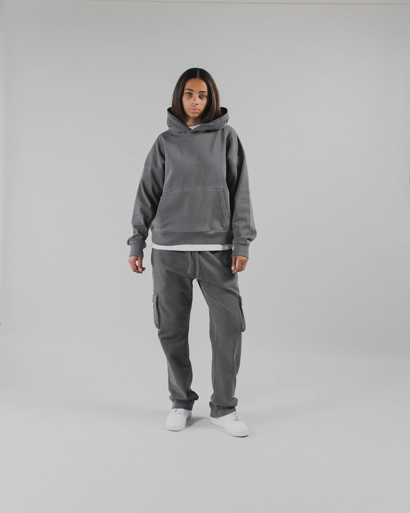 Cropped Hoodie - Vintage Grey