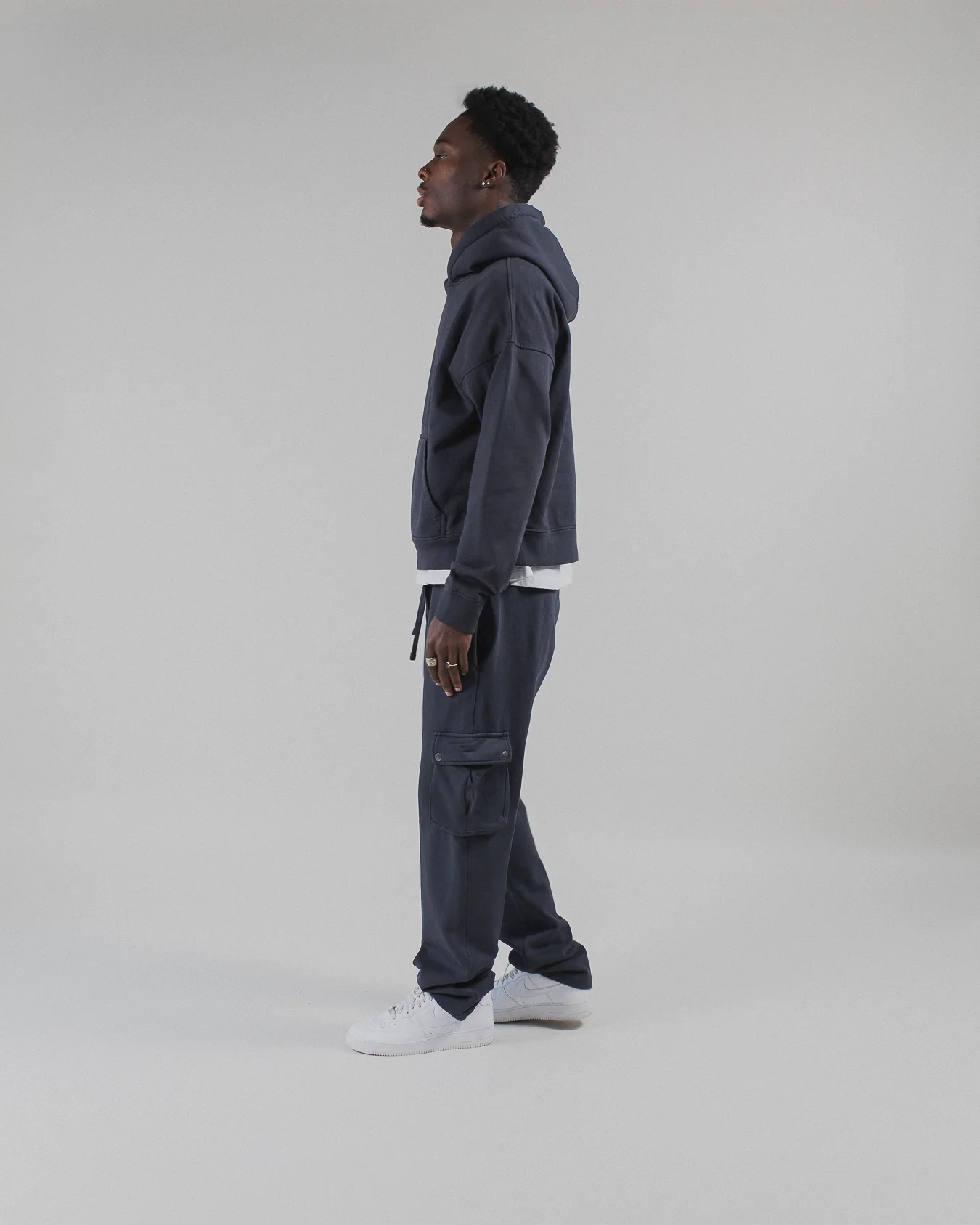 Cropped Hoodie - Vintage Navy