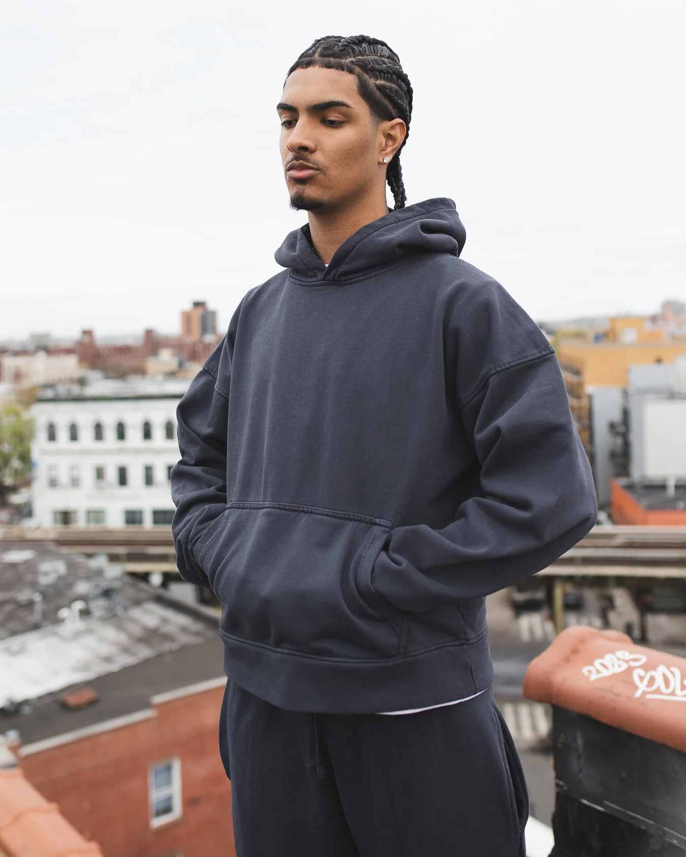 Cropped Hoodie - Vintage Navy