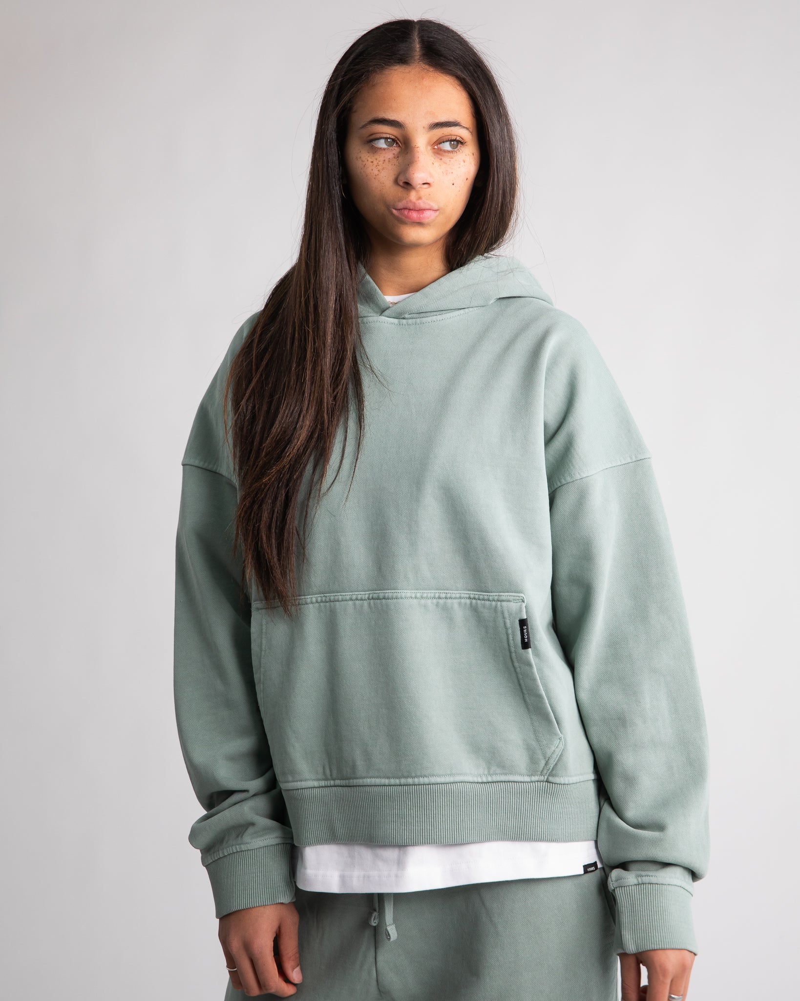 Cropped Hoodie - Vintage Sage