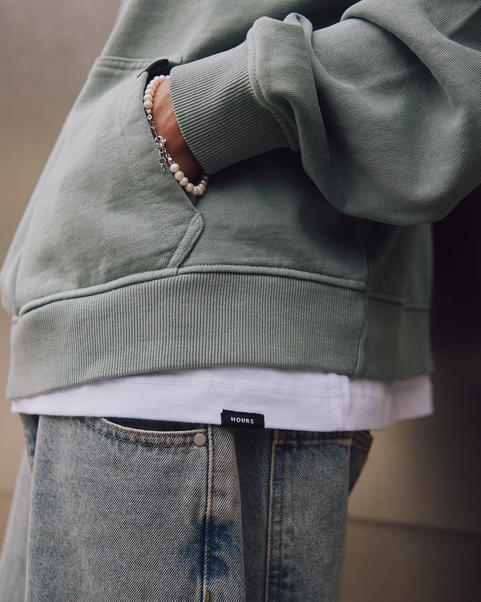 Cropped Hoodie - Vintage Sage