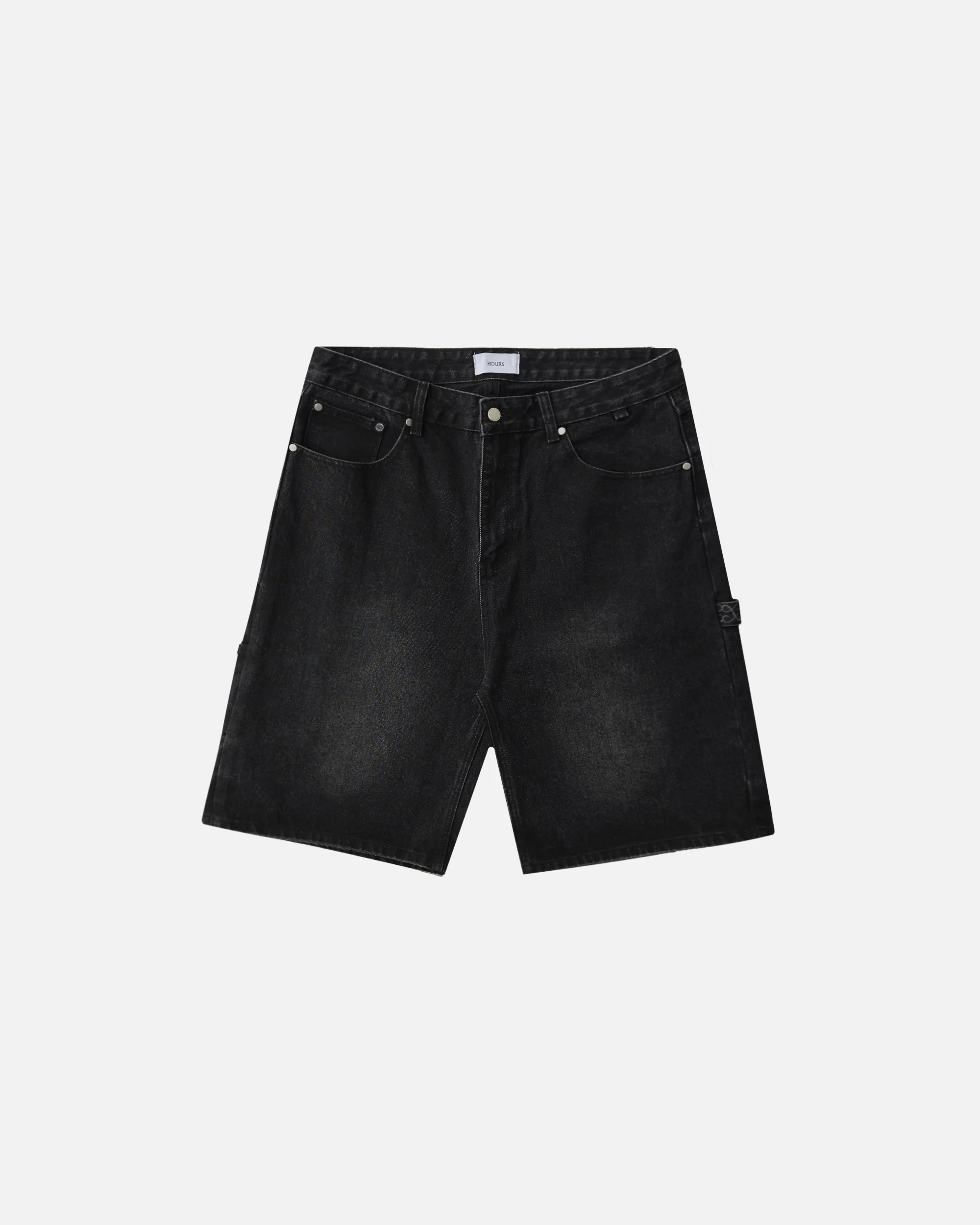 Baggy Denim Shorts - Washed Black