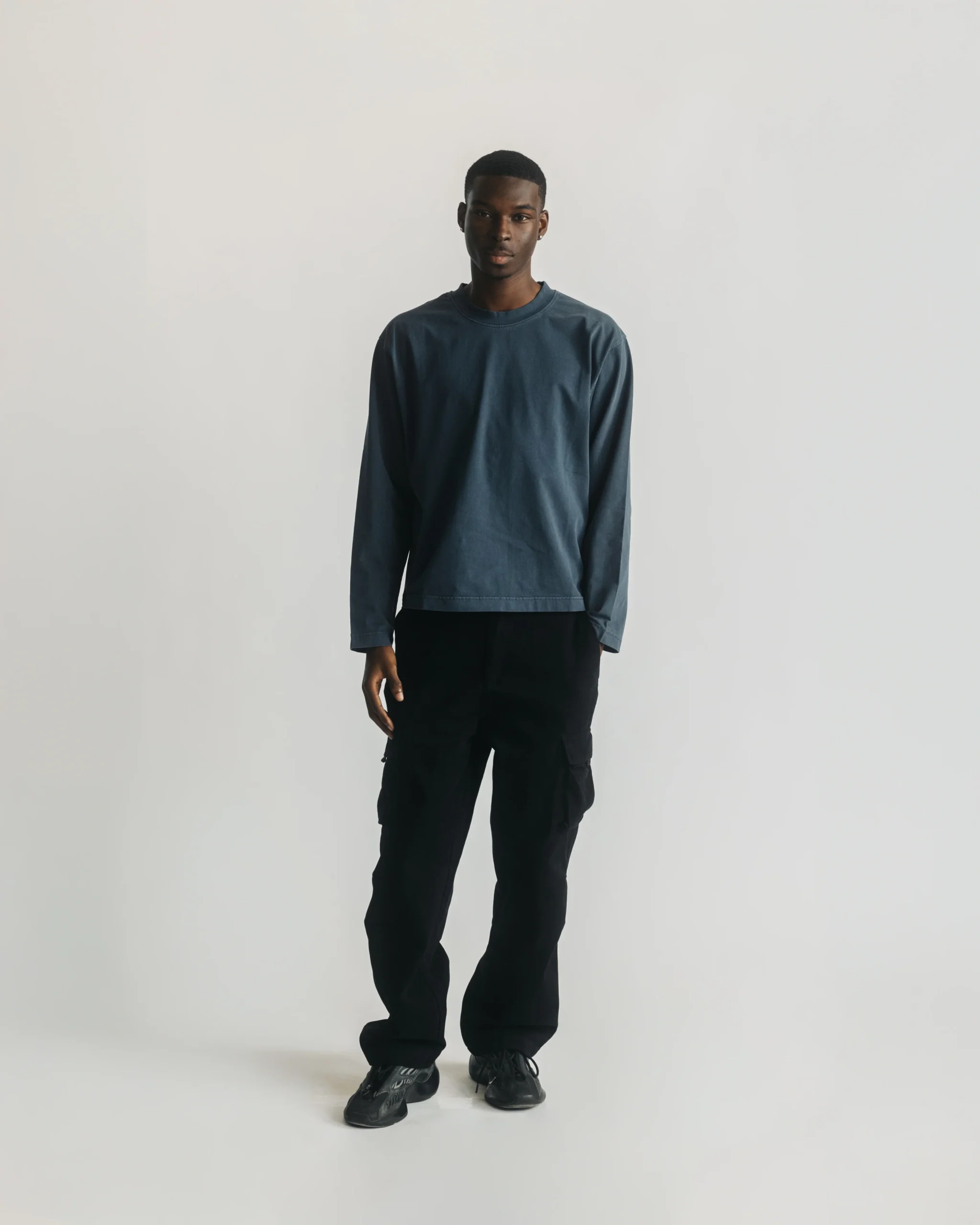 Cropped Long Sleeve - Vintage Navy