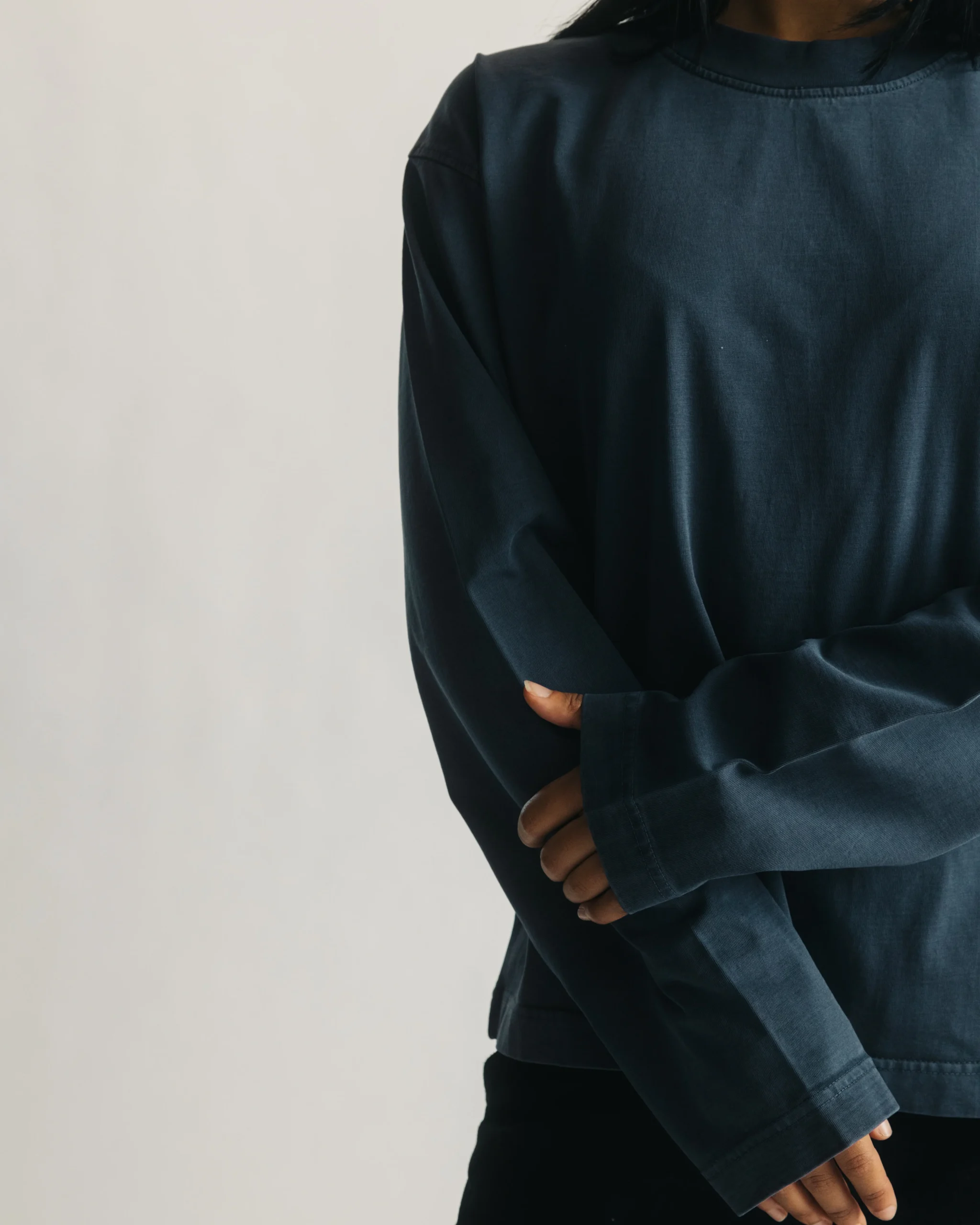 Cropped Long Sleeve - Vintage Navy