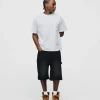 Baggy Denim Shorts - Washed Black