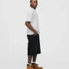Baggy Denim Shorts - Washed Black