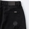 Baggy Denim Shorts - Washed Black