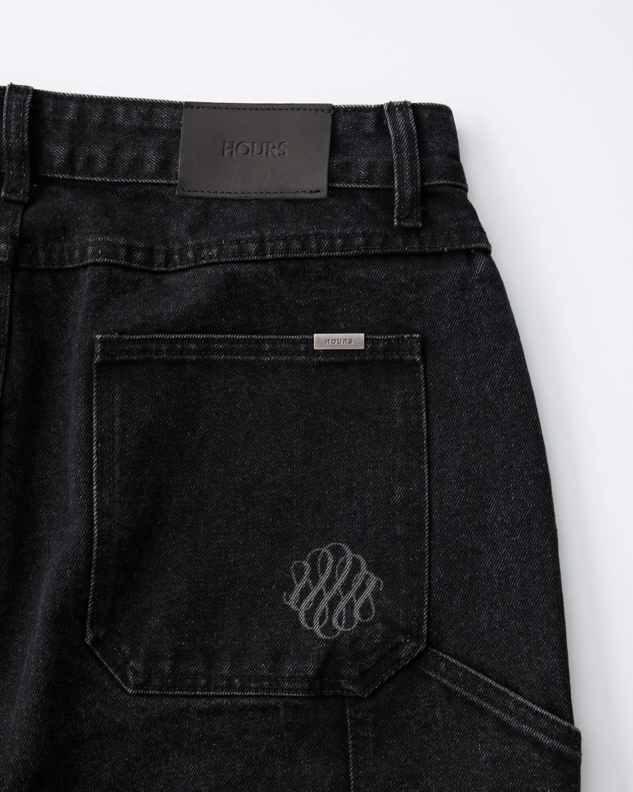 Baggy Denim Shorts - Washed Black