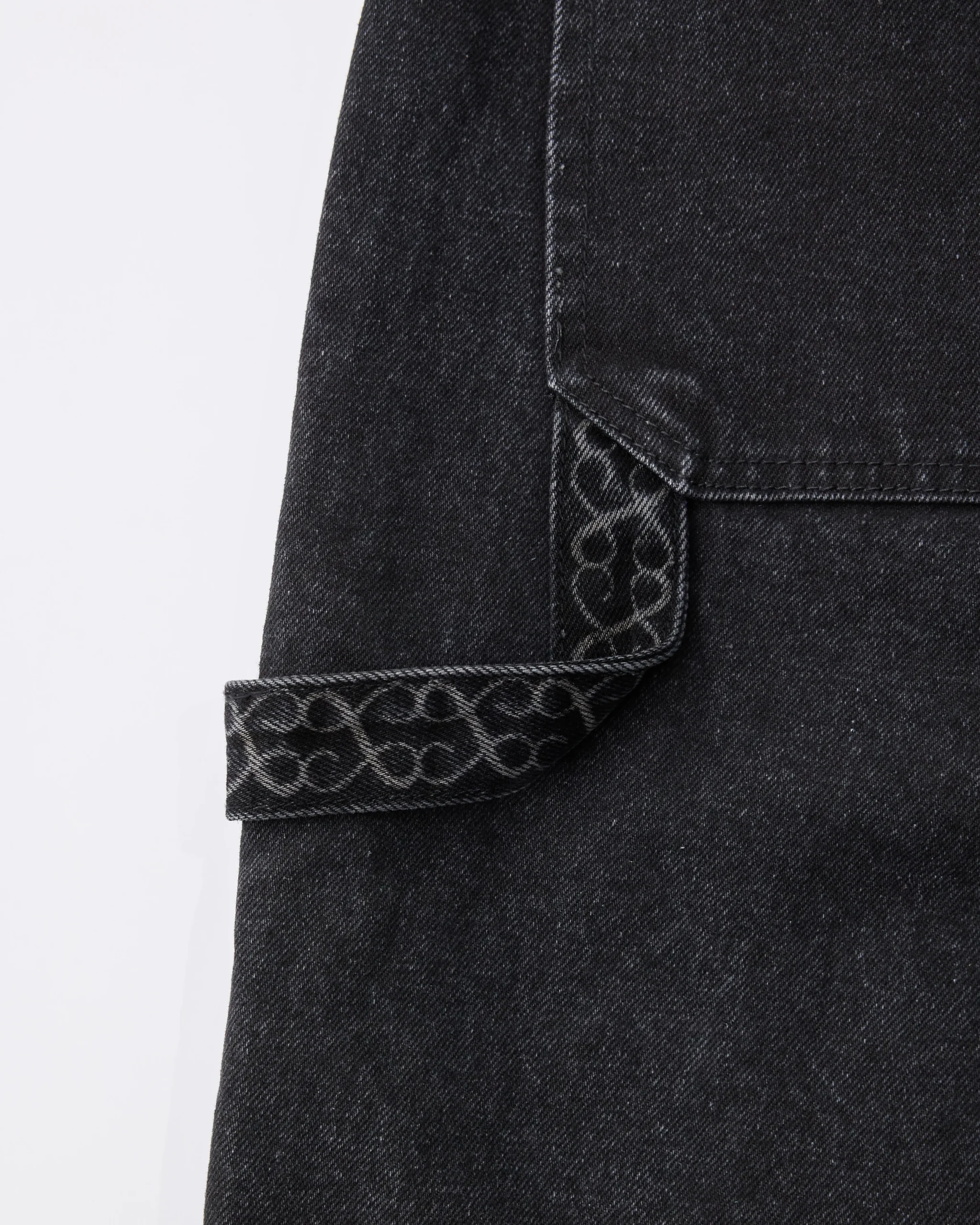 Baggy Denim Shorts - Washed Black