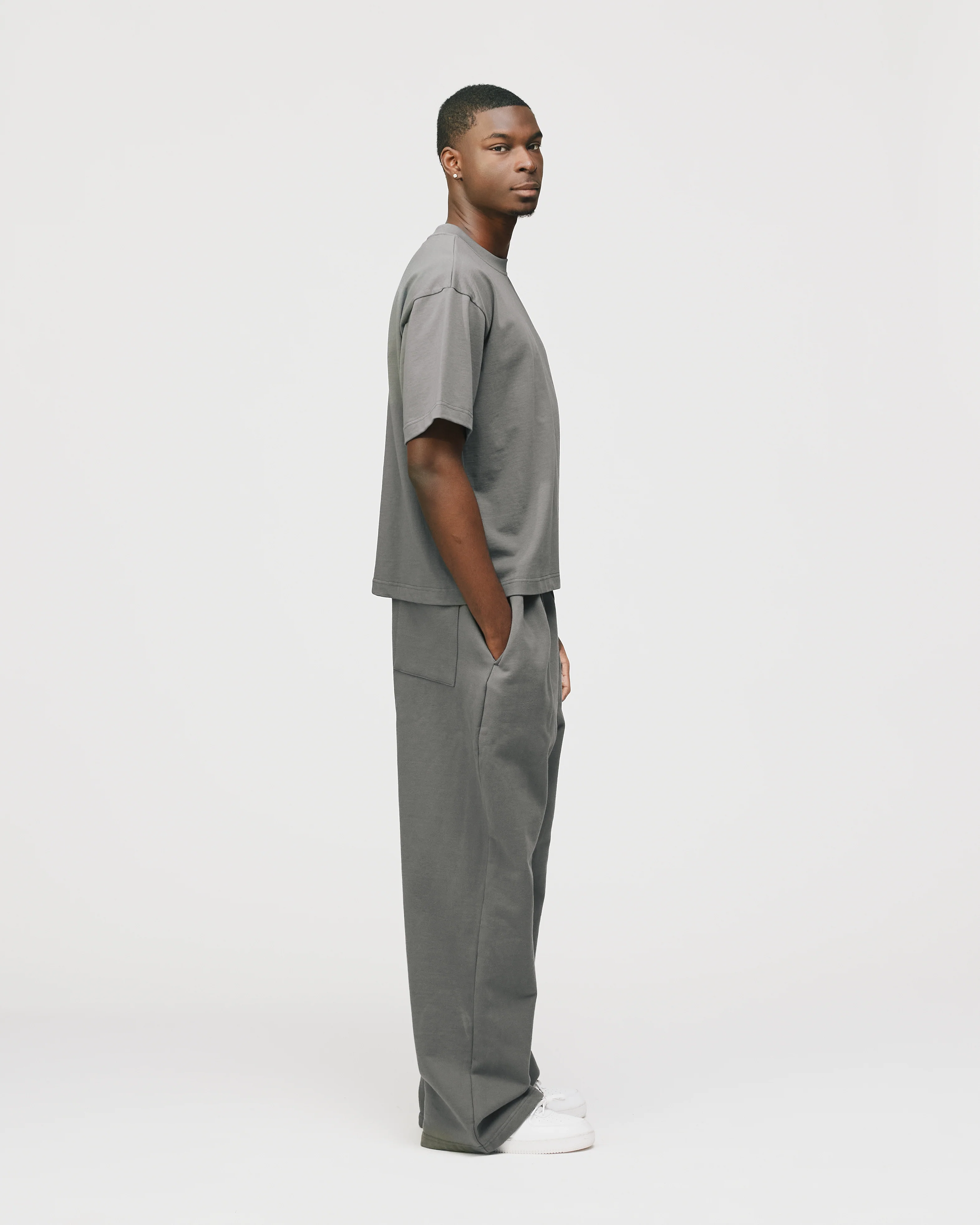 Cropped T-Shirt - Charcoal